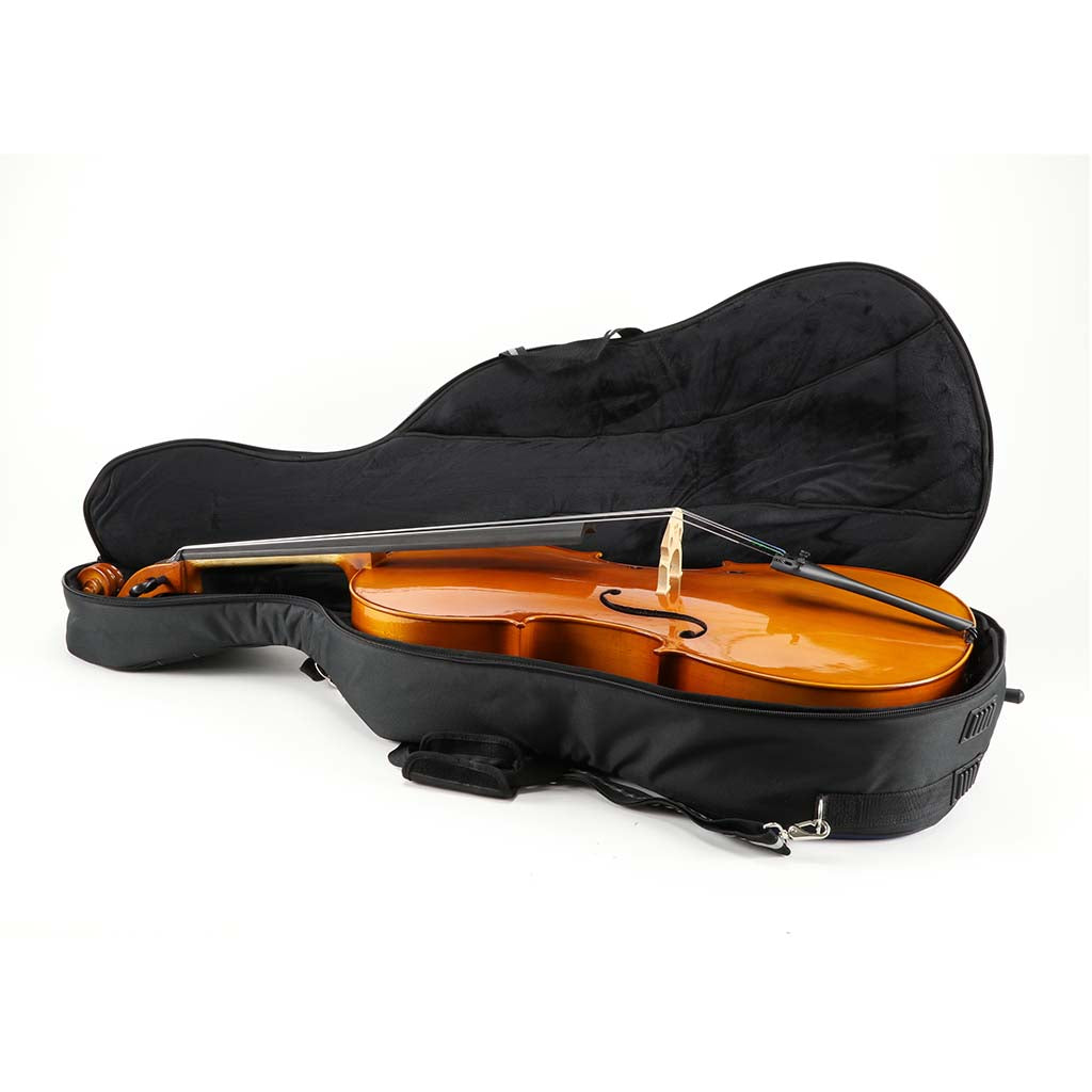 Tasche für Cello Modell JWC-2990-4/4 in Schwarz / Grau / Schwarz